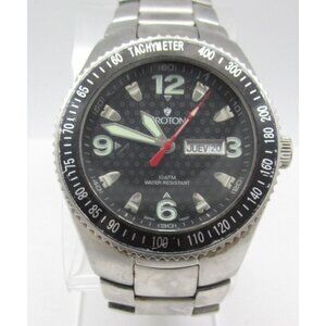 Men Croton Quartz 10ATM WR Analog 42mm Round Watch (H822) "New Battery"
